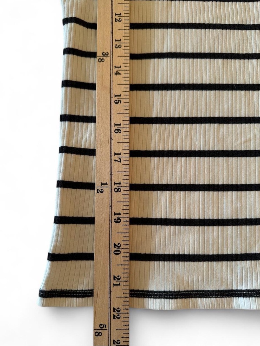 Free People We The Free Mia Striped Ribbed Tank Charcoal Ivory Size L 90s - Picture 8 of 8